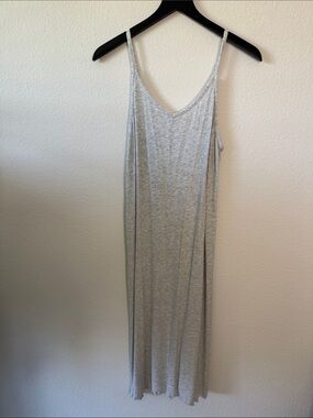 Nordstrom Light Gray Ribbed Sleeveless Nightgown Size M